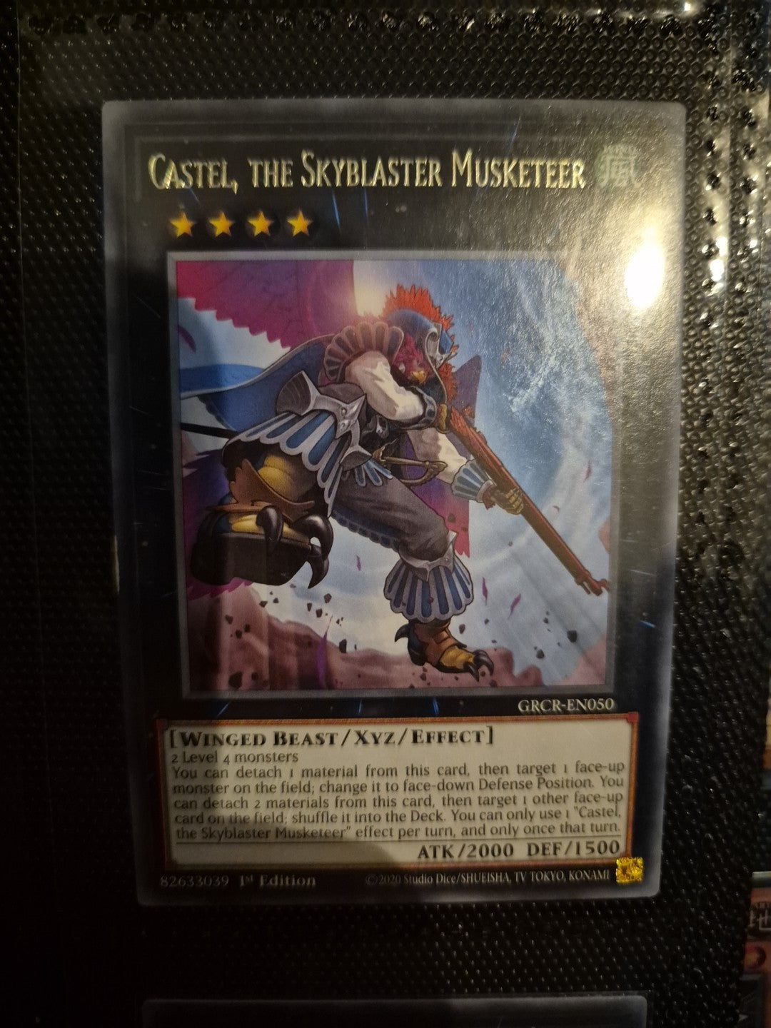 YUGIOH GRCR-EN050 Castel, the Skyblaster Musketeer Rare 1st Edition NM