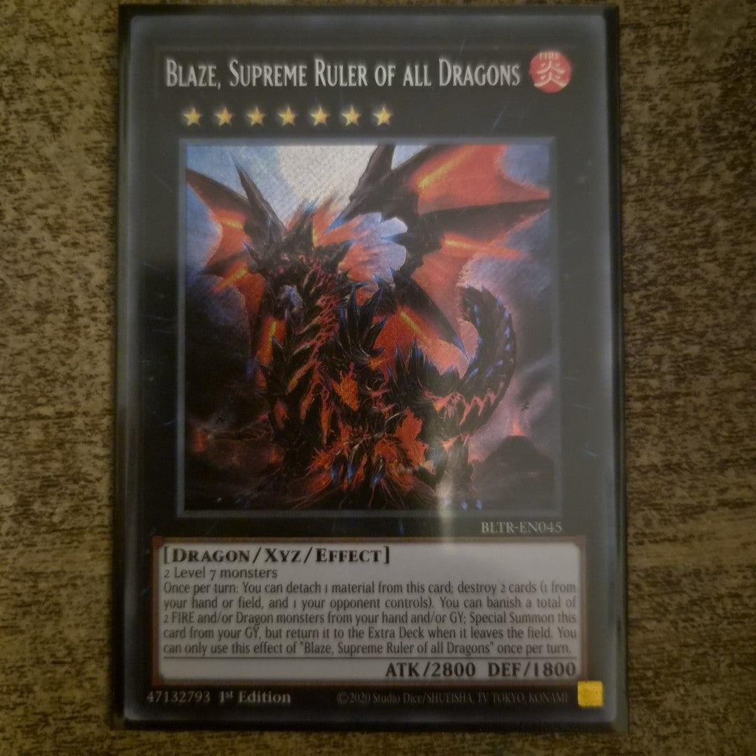 Yugioh - Blaze, Supreme Ruler of all Dragons - Secret Rare - BLTR-EN045
