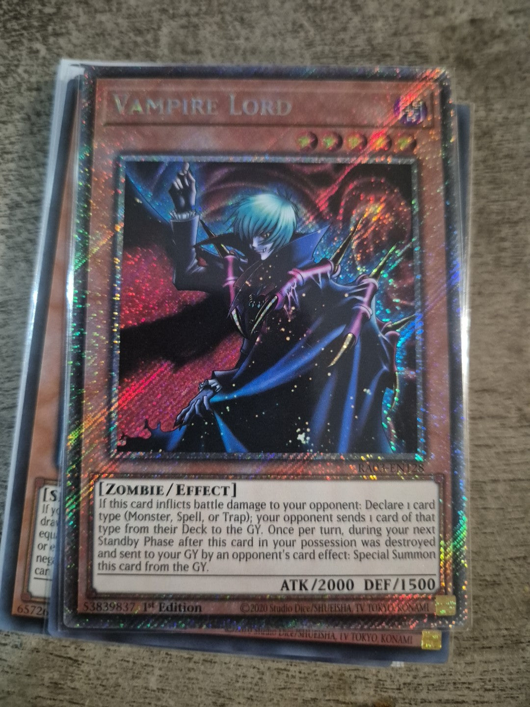 YUGIOH RA03-EN128 Vampire Lord Platinum Secret Rare 1st Edition NM