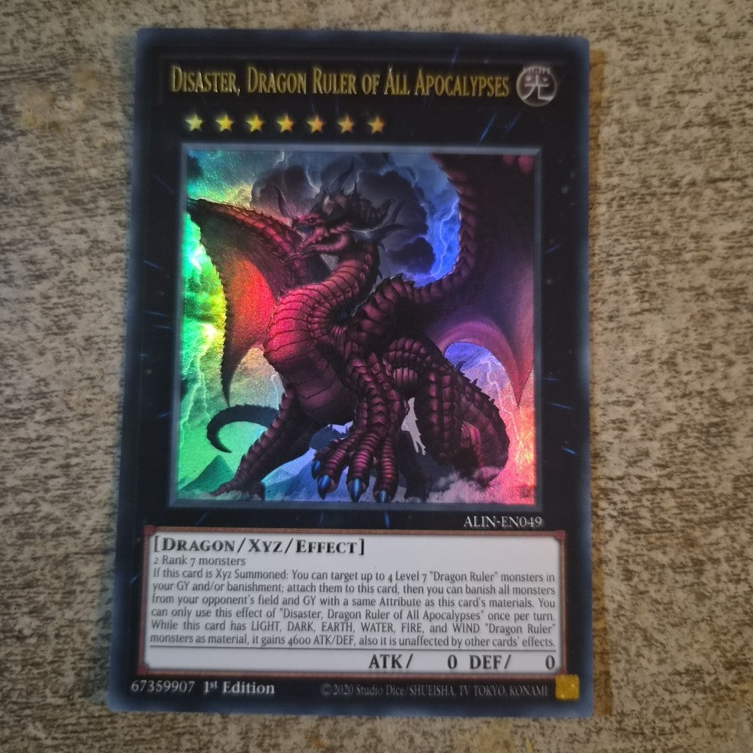 Disaster, Dragon Ruler of All Apocalypses ALIN-EN049 Ultra Rare 1st Edition Y...
