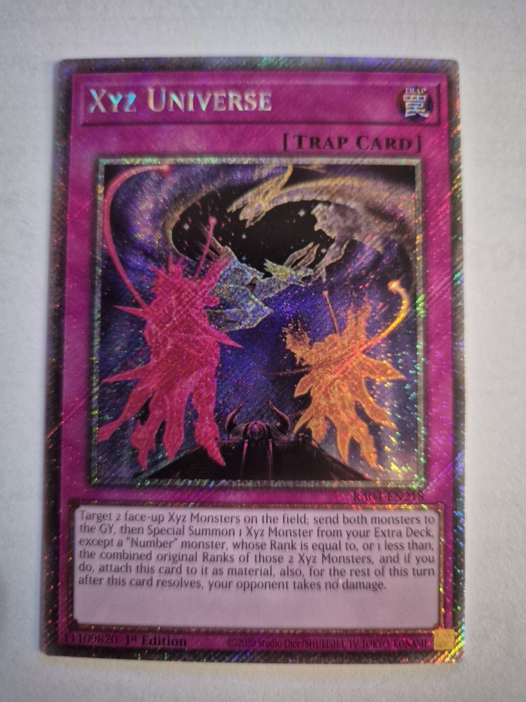 Yu-Gi-Oh! TCG Xyz Universe RA04-EN218 Platinum Secret Rare NM/M
