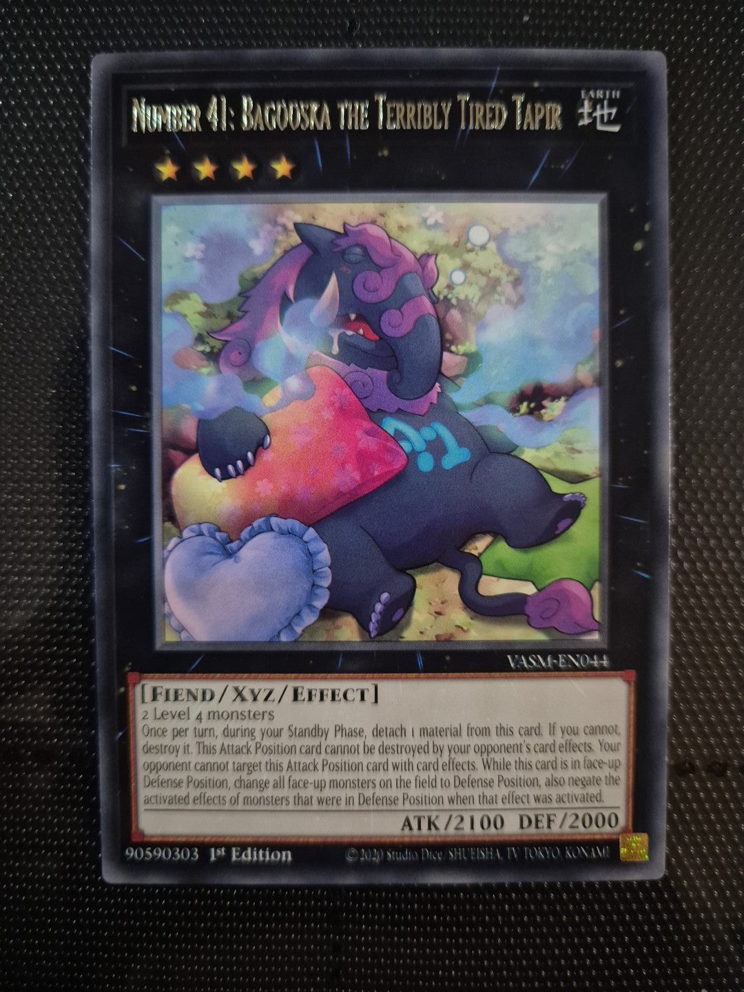 Number 41: Bagooska the Terribly Tired Tapir - VASM-EN044 - Rare 1st Ed Yugioh