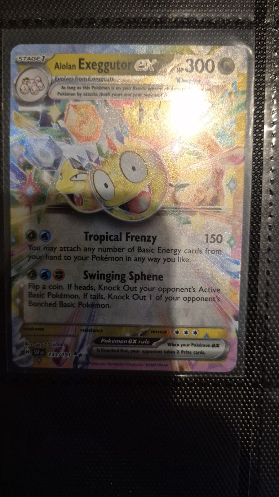Pokemon Alolan Exeggutor EX 133/191 Surging Sparks Double Rare