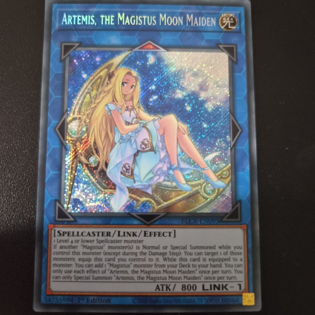 Yugioh Artemis, the Magistus Moon Maiden BLCR-EN095 Secret Rare 1st Ed VLP/NM