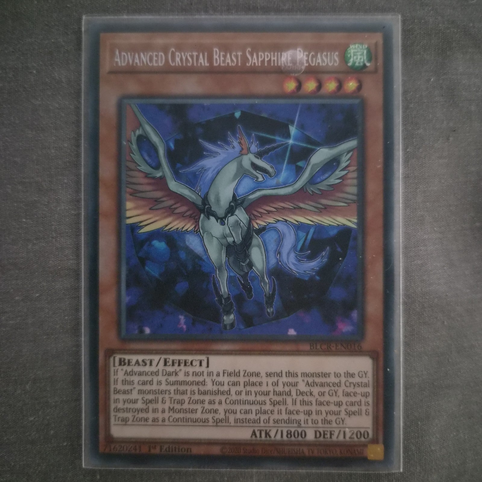 Advanced Crystal Beast Sapphire Pegasus BLCR-EN016 1st Edition YuGiOh TCG Card