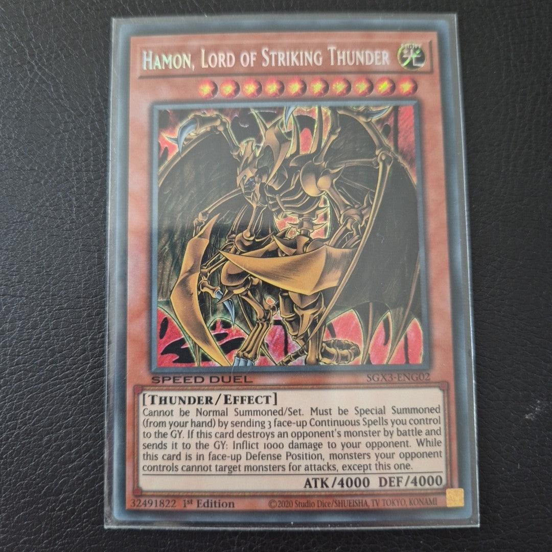 Hamon, Lord of Striking Thunder - SGX3-ENG02 - Secret Rare- Speed Duel N/M