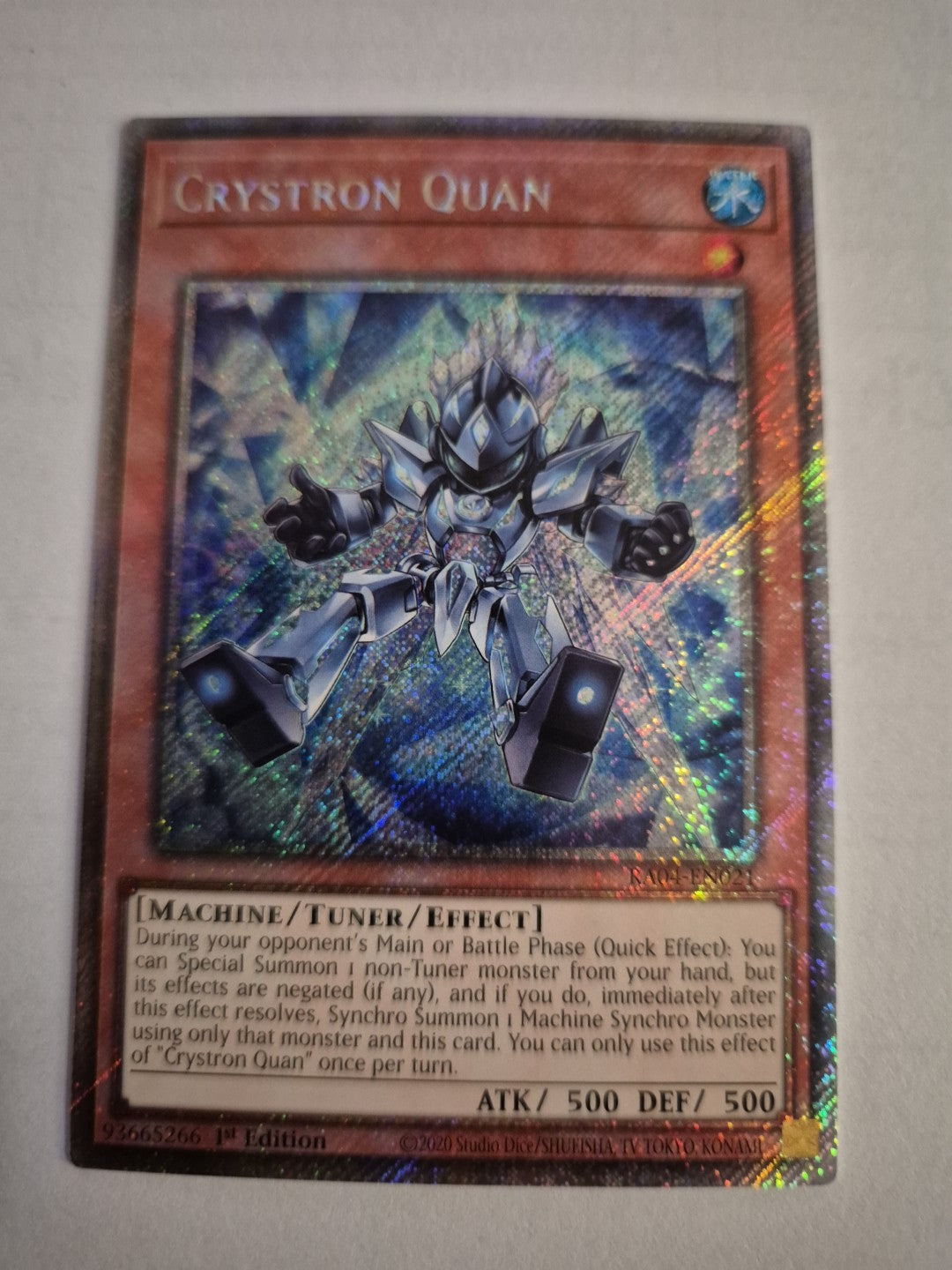 Crystron Quan RA04-EN021 Platinum Secret Rare 1st Edition YuGiOh TCG Card