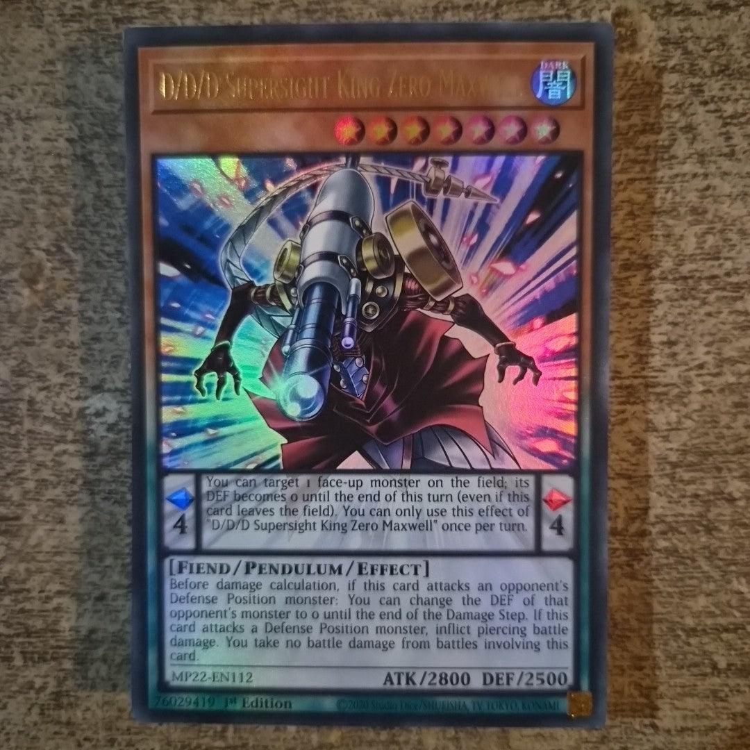 D/D/D Supersight King Zero Maxwell MP22-EN112 Ultra Rare 1st Ed YuGiOh TCG Card