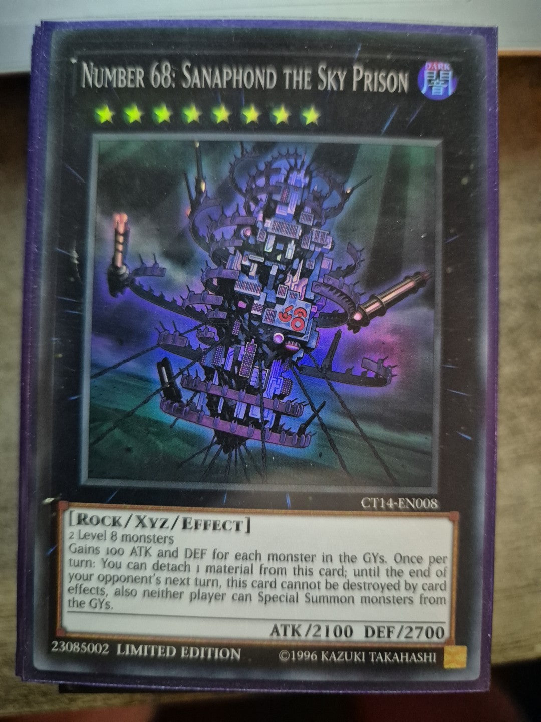 YuGiOh NUMBER 68: SANAPHOND THE SKY PRISON CT14-EN008 Super Rare Limited Ed NM/M