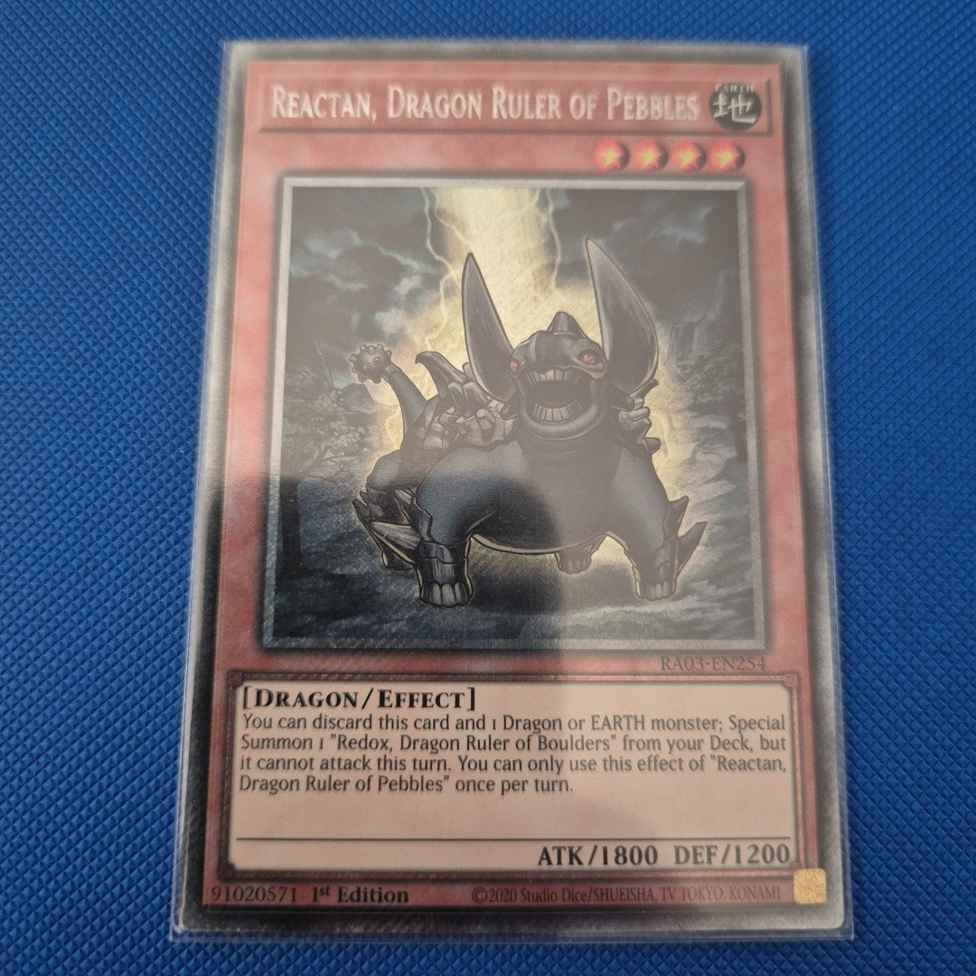 Reactan, Dragon Ruler of Pebbles RA03-EN254 Platinum Secret Rare 1st Edition ...