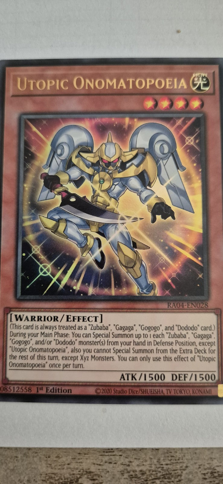 Utopic Onomatopoeia RA04-EN028 Ultra Rare 1st Edition YuGiOh TCG Card