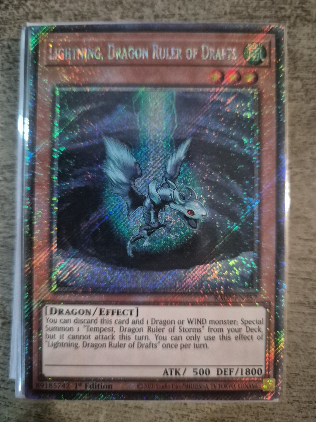 Yu-Gi-Oh! Lightning, Dragon Ruler Of Drafts RA03-EN257 Platinum SR 1st Ed