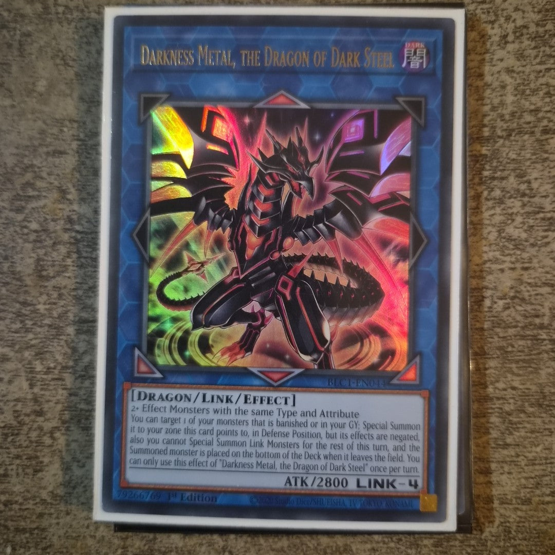 Darkness Metal, the Dragon of Dark Steel BLC1-EN044 Silver Ultra Rare 1st Yugioh