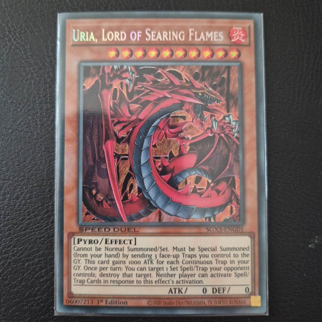 Uria, Lord of Searing Flames - SGX3-ENG01 - Secret Rare- Speed Duel N/M