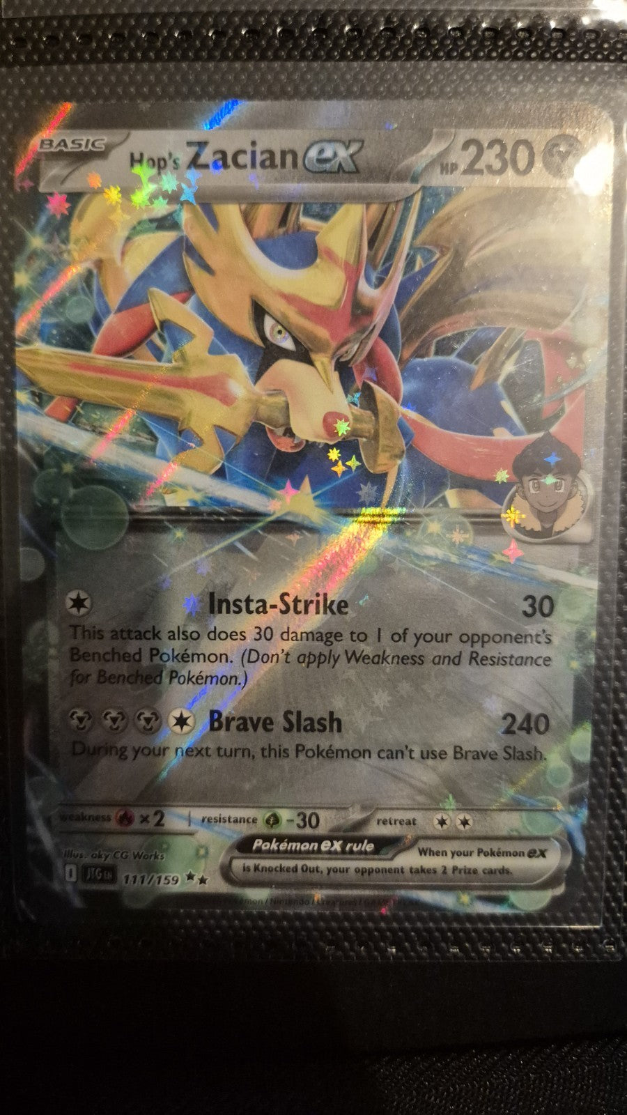 Hop's Zacian ex - 111/159 Ultra Rare Journey Together Pokemon Card