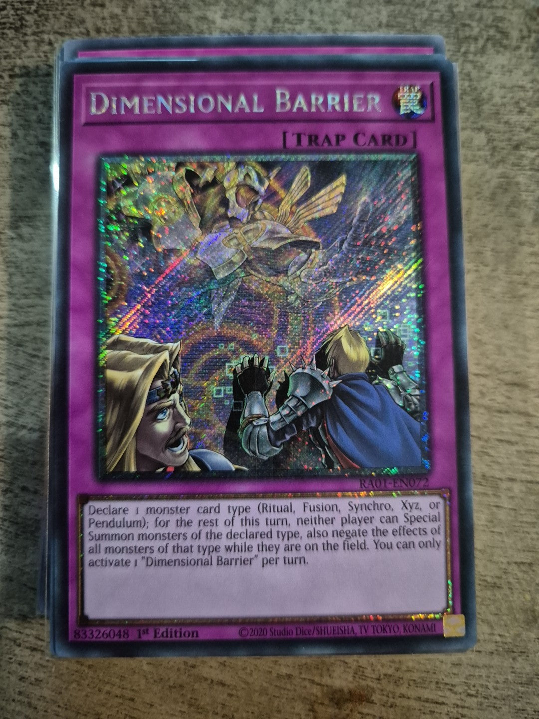 Yu-Gi-Oh TCG RA01-EN072 	Dimensional Barrier Platinum Secret
