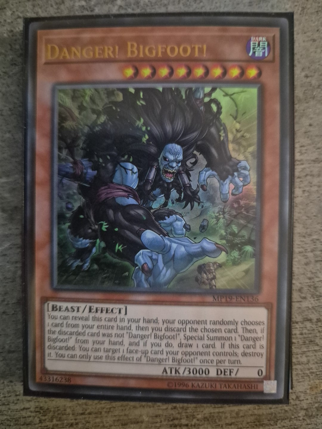 YuGiOh Danger! Bigfoot! Ultra Rare 1st Edition MP19-EN136