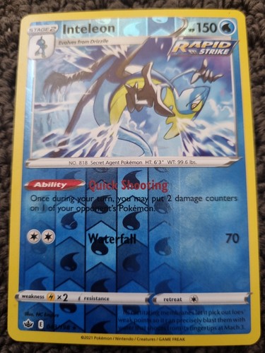 Inteleon - 043/198 Chilling Reign Reverse Holo Pokemon Card