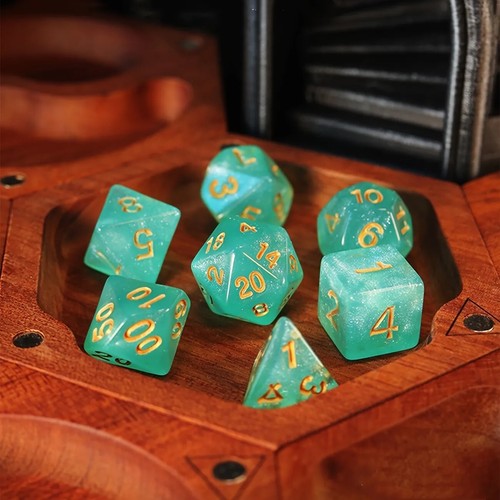 7pc Cyan Dice Set - RPG Board Games