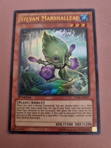 YuGiOh "SYLVAN MARSHALLEAF" LVAL-EN017 1ST EDITION ULTRA RARE YU-GI-OH GOLD FOIL
