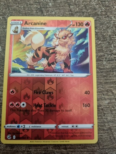 Arcanine 033/264 Fusion Strike Reverse Holo Pokemon TCG Card