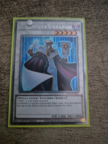 T.G. HYPER LIBRARIAN RA02-EN027 PLATINUM SECRET RARE - YUGIOH CARD