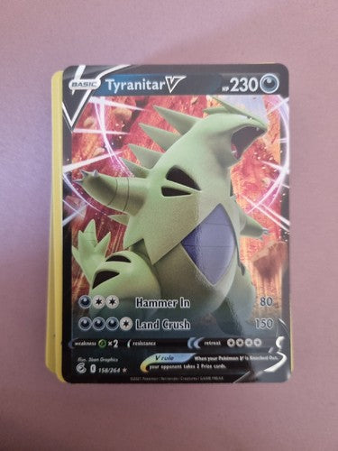 Pokemon Card   TYRANITAR V   Ultra Rare  158/264  FUSION STRIKE  *M*