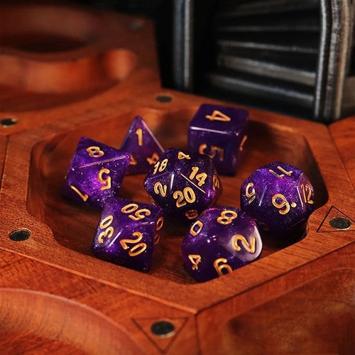 7pc Purple Dice Set - RPG Board Games