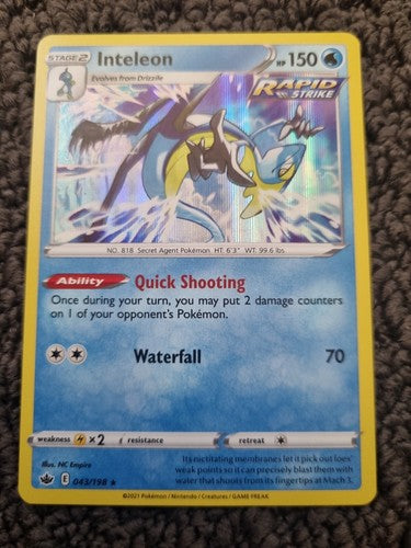 Inteleon - 043/198 Chilling Reign Holo Rare Pokemon Card