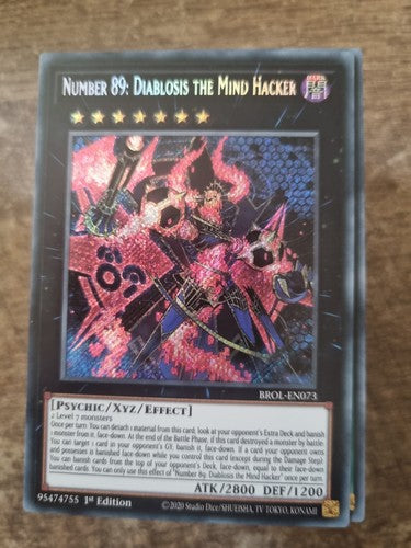 YUGIOH BROL-EN073 Number 89: Diablosis the Mind Hacker Secret Rare 1st Edition N