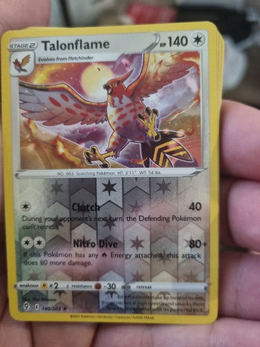 Talonflame Reverse Holo #140/203 Pokémon Card Evolving Skies