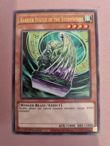 Yu-Gi-Oh! "Barrier Statue of the Stormwinds" [MAGO-EN114] Gold Rare 1st Ed NM+