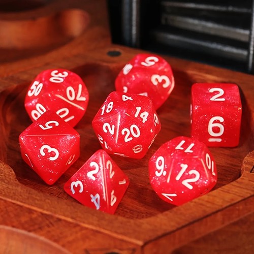 7pc Red Dice Set - RPG Board Games