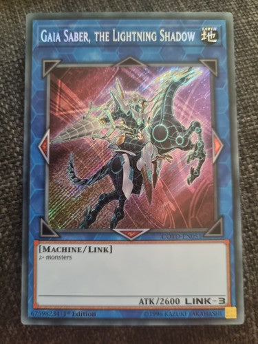 Yu-Gi-Oh! - Gaia Saber, the Lightning Shadow - COTD-EN051 - NM - 1st Ed - Secret