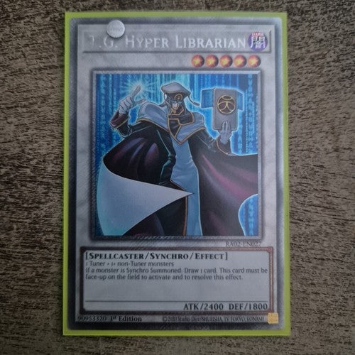 T.G. HYPER LIBRARIAN RA02-EN027 PLATINUM SECRET RARE - YUGIOH CARD