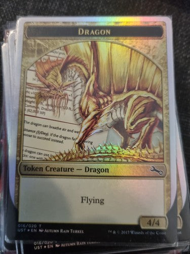 *** 1x FOIL Dragon Token *** MTG Unstable NM