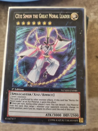 Yugioh - CXyz Simon the Great Moral Leader - NUMH-EN040 -1st ED Secret Rare -NM
