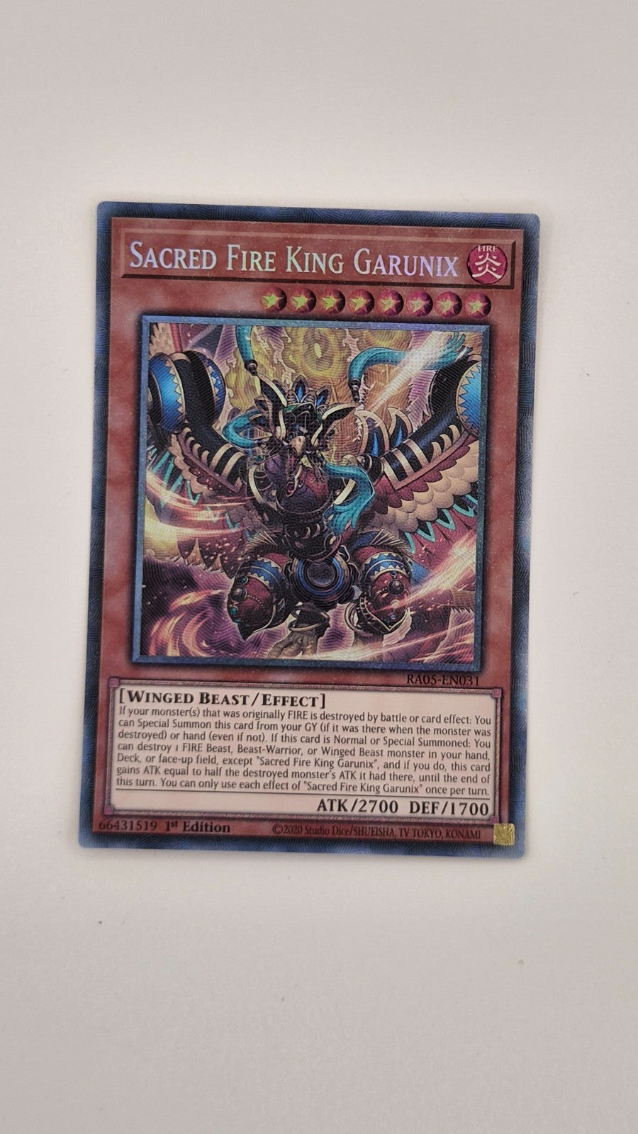 Sacred Fire King Garunix RA05-EN031 Collectors Rare 1st Ed NM Yu-Gi-Oh