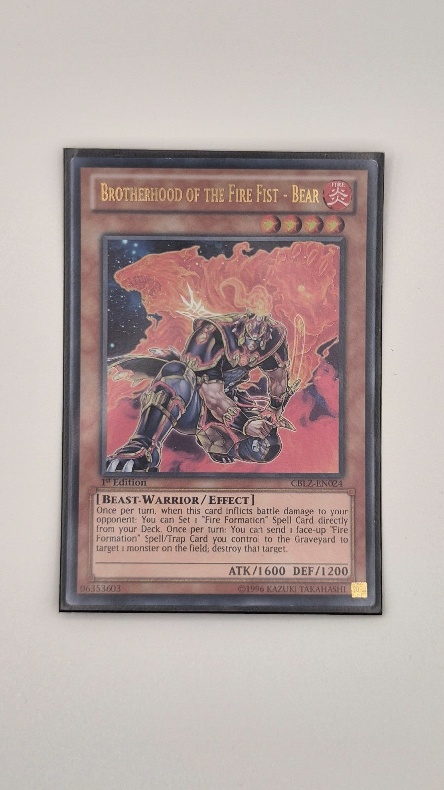 Brotherhood Of The Fire Fist - Bear  CBLZ-EN024 Ultra Rare 1st Ed NM Yu-Gi-Oh