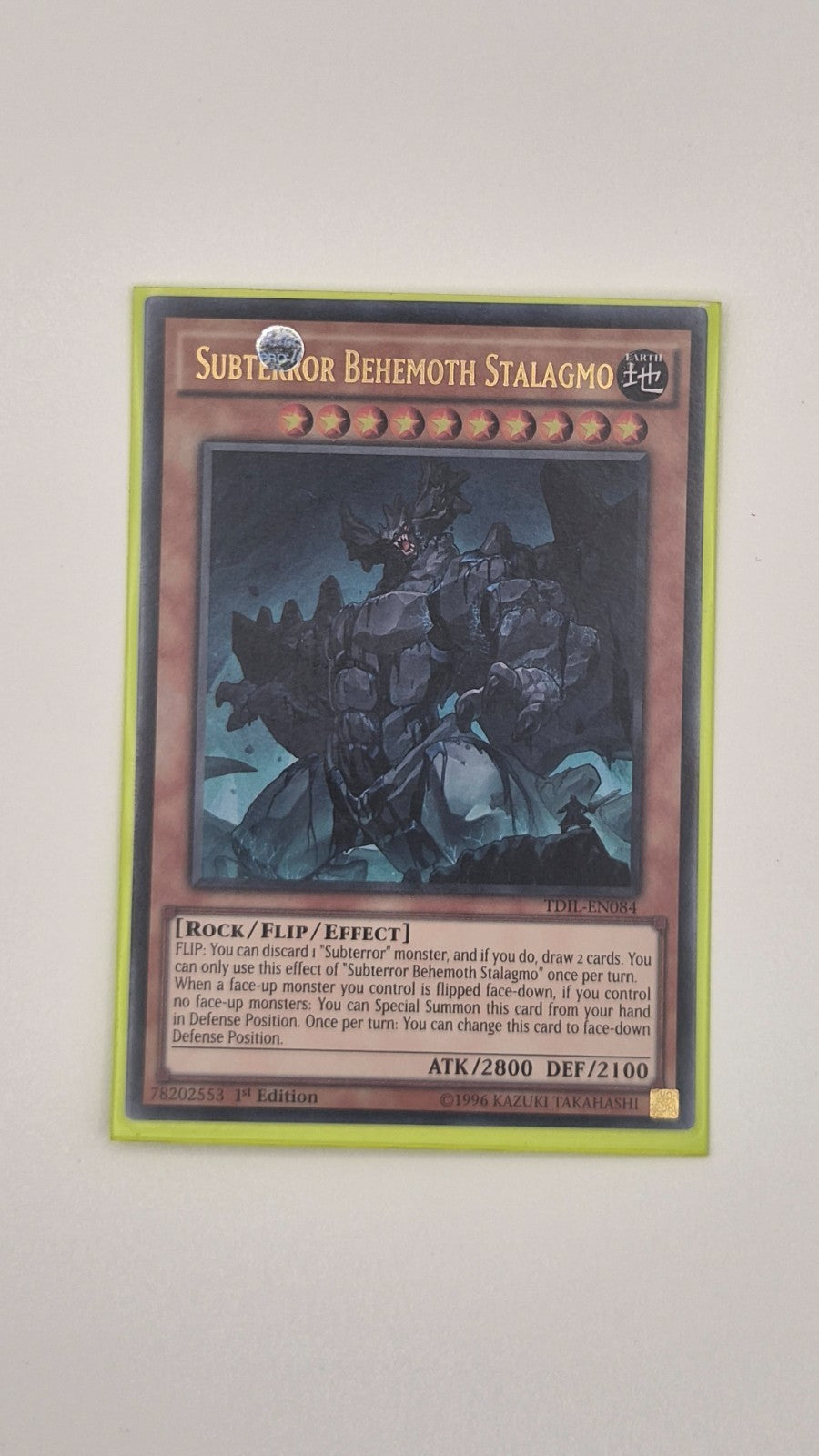 Subterror Behemoth Stalagmo TDIL-EN084 Ultra Rare 1st Ed NM Yu-Gi-Oh
